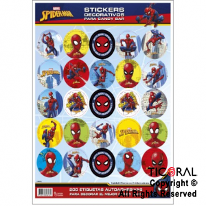 SPIDERMAN STICKERS AUTOADHESIVOS x 24 UNIDADES